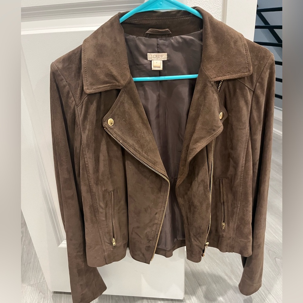 J. Crew Faux Suede Brown Jacket size small